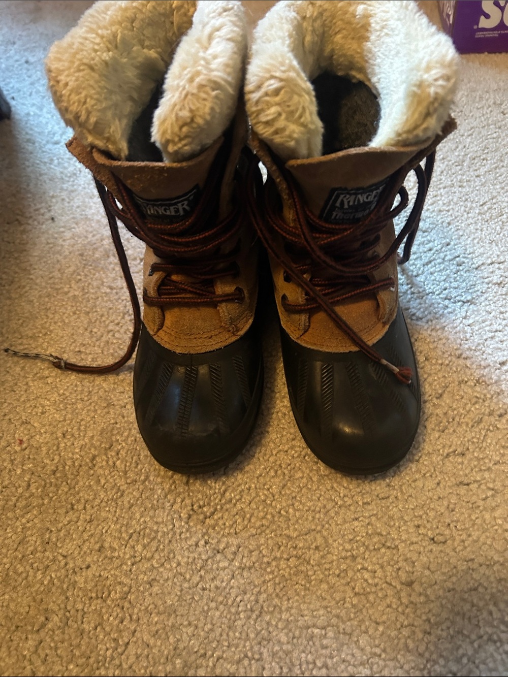 Ranger thermometer used Kids Brown and Black Insulated Rain & Snow Boots